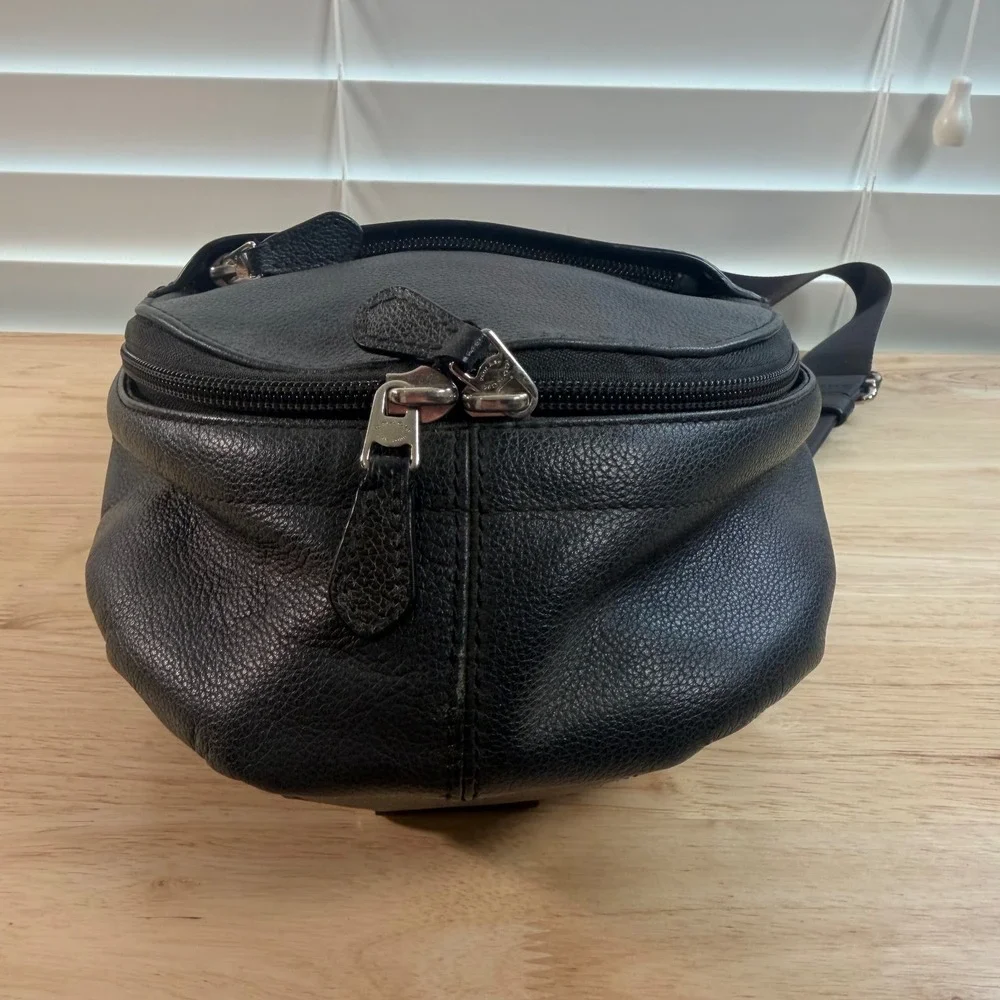 Coach Charles Sling Pack Black Leather Backpack F54770 Shoulder Crossbody Bag